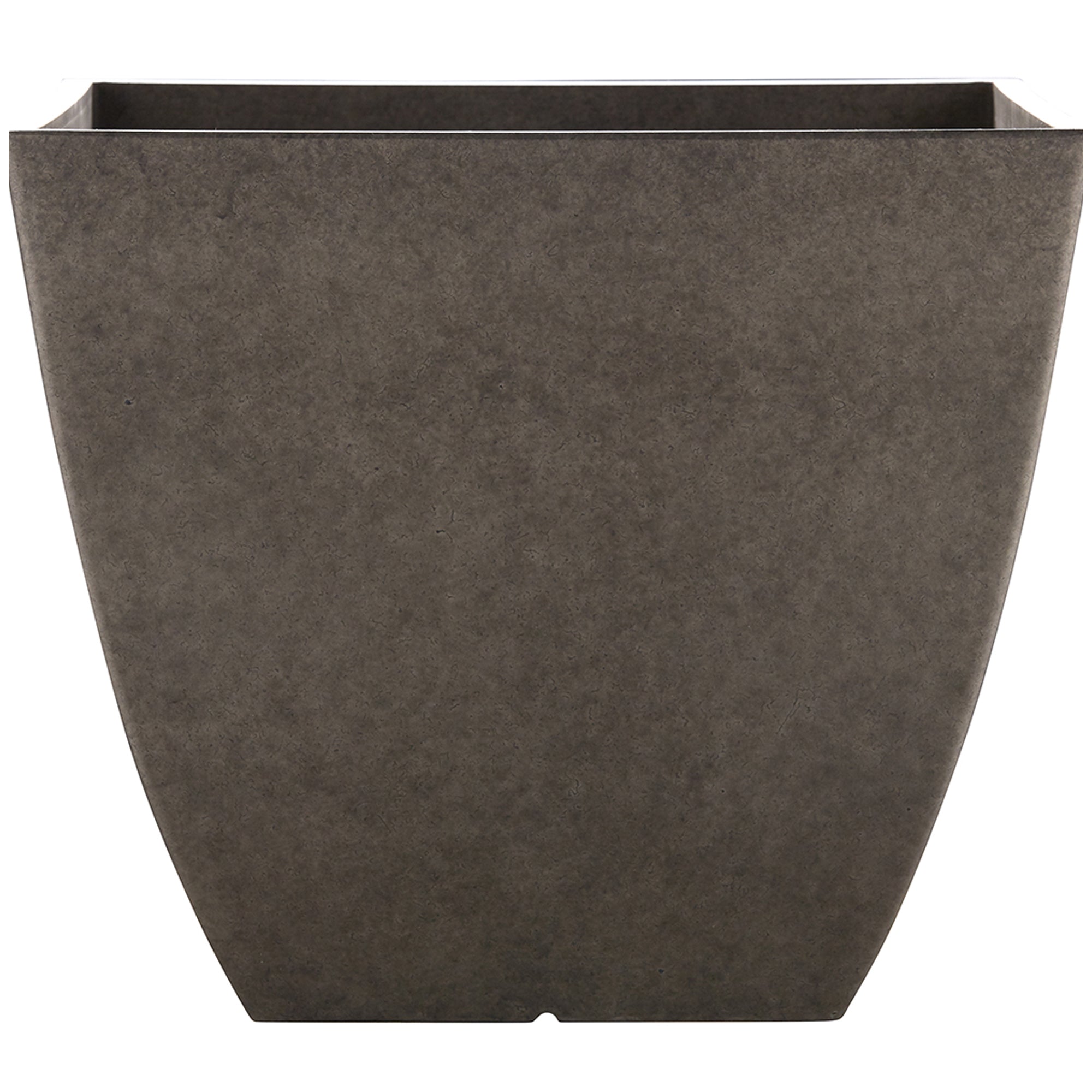 Southern Patio 16-Inch Newland Square Low Planter, UV Protected Resin, Gray