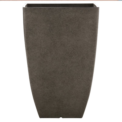 Southern Patio 15.5-Inch Newland Square Planter, UV Protected Resin, Gray