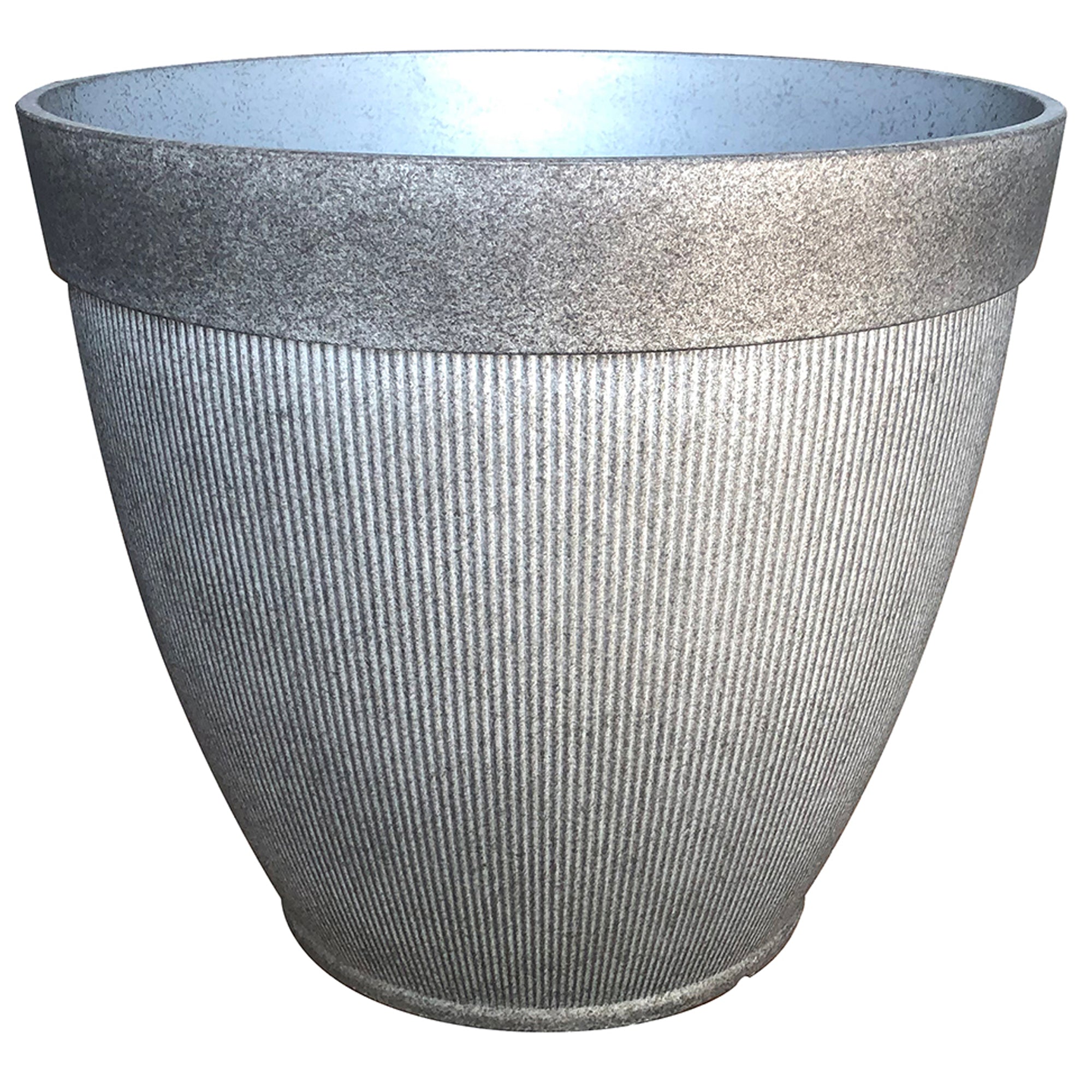 Southern Patio 15-Inch Midori Planter, UV Protected Resin, Galvanized Finish