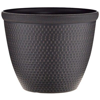 Southern Patio 12-Inch Cromarty Planter, Durable UV Protected Resin Pot, Red