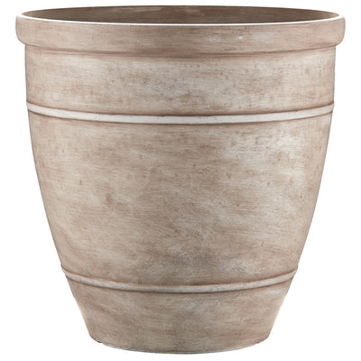 Southern Patio Rubber Wright 18" Planter, Large Plants and Outdoor Spaces, White