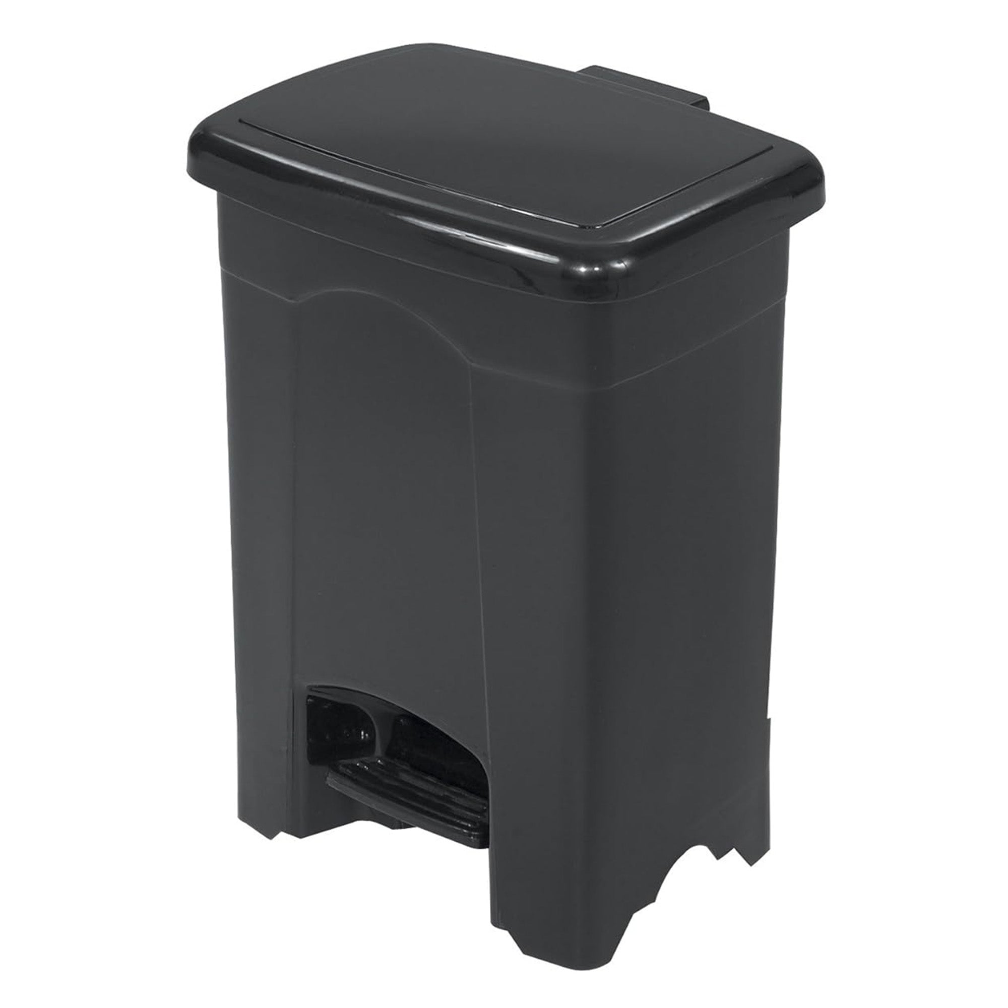 Safco Step On Trash Can with Foot Pedal, 4 Gal Plastic Indoor Waste Bin, Black (Open Box)