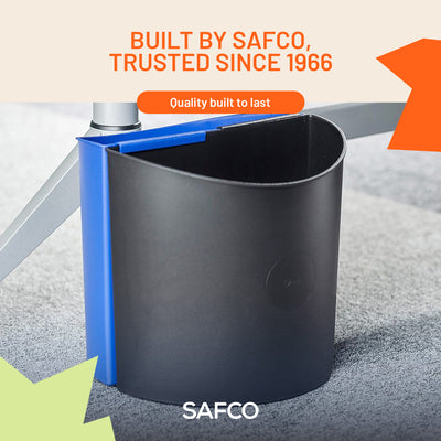 Safco Desk-Side Recycling Receptacle, 6 Gallon Combined Capacity, Black & Blue
