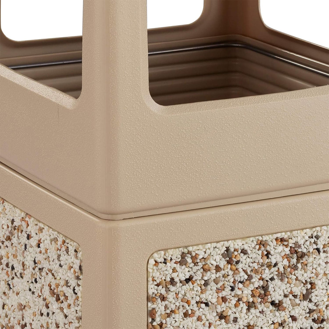 Safco Canmeleon Aggregate Panel Trash Can, Side Open, 38 Gallon Receptacle, Tan
