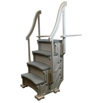 Confer Plastics Curved 4-Step Above Ground Pool Stair System & Add-on Steps - VMInnovations