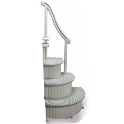 Confer Plastics Curved 4-Step Above Ground Pool Stair System & Add-on Steps - VMInnovations