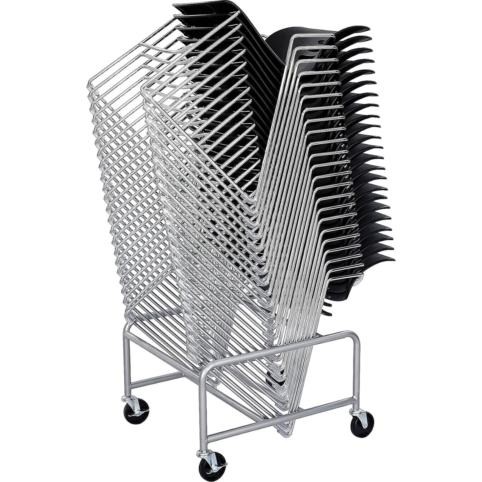 Safco Sled Base Cart for Stackable Chairs, Cart Only, 500 lb Capacity, Silver - VMInnovations