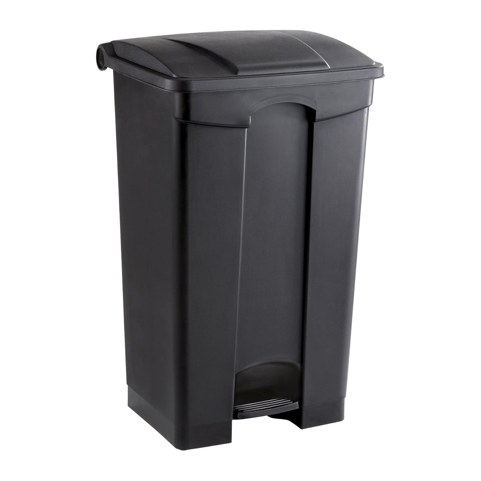 Safco Step On Trash Can w/Foot Pedal, 23 Gal Plastic Hands Free Waste Bin, Black - VMInnovations
