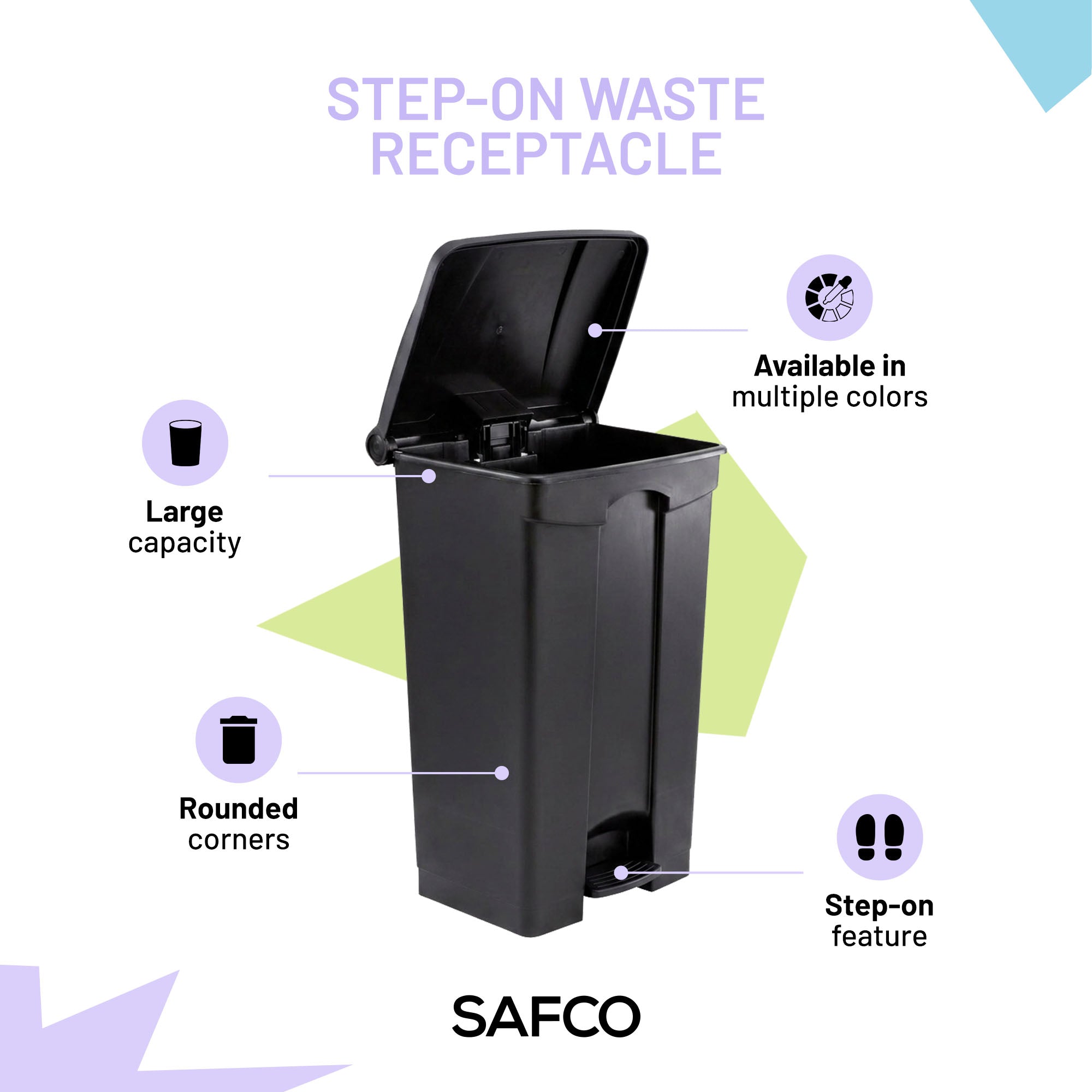 Step On Trash Can w/Foot Pedal, 23 Gal Plastic Hands Free Waste Bin (Open Box)