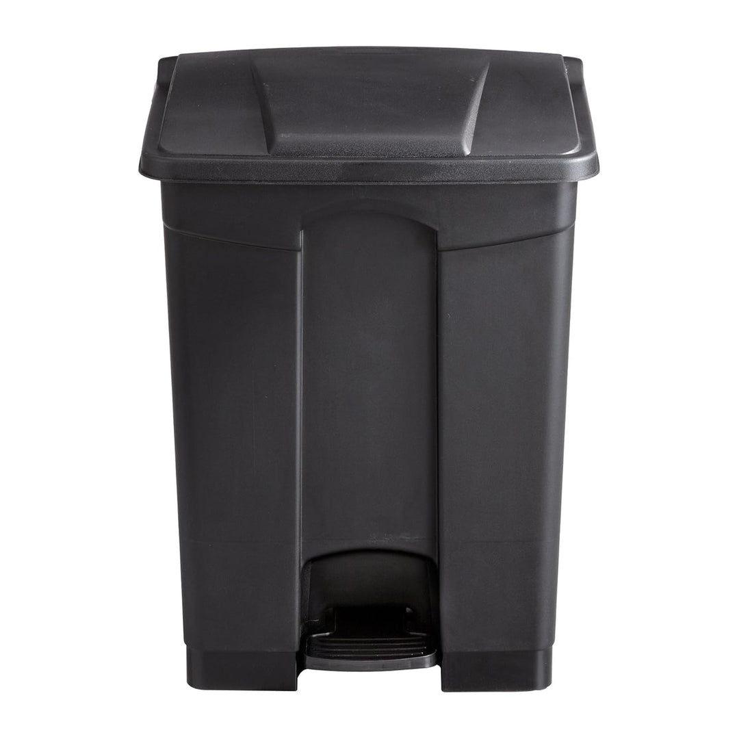 Safco Step On Trash Can w/Foot Pedal, 17 Gal Plastic Hands Free Waste Bin, Black - VMInnovations
