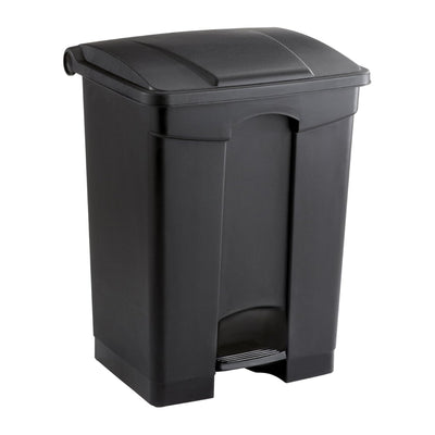 Safco Step On Trash Can w/Foot Pedal, 17 Gal Plastic Hands Free Waste Bin, Black - VMInnovations
