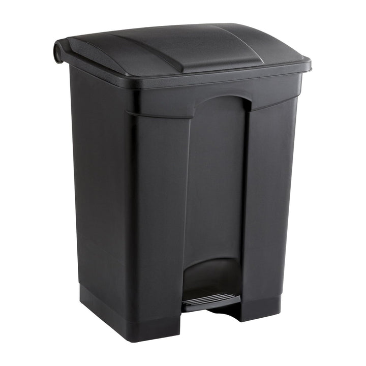 Safco Step On Trash Can w/Foot Pedal, 17 Gal Plastic Hands Free Waste Bin, Black - VMInnovations