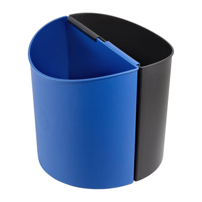 Safco Desk-Side Recycling Receptacle, 6 Gal Combined Cap, Black/Blue (Open Box)