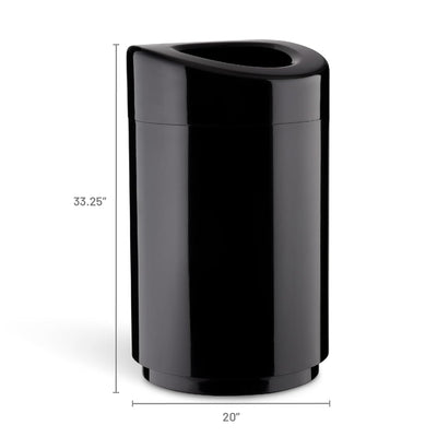 Safco Open Top Trash Can, Indoor Home 30 Gallon Waste Bin Container, Black - VMInnovations