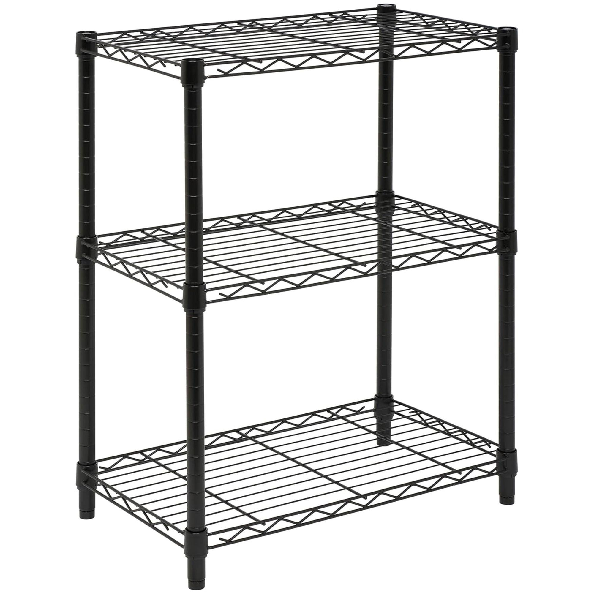 Honey-Can-Do 3-Tier Shelving Storage Rack Organizer, 350lb Shelf Capacity, Black