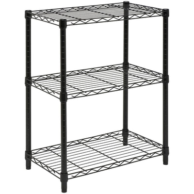 Honey-Can-Do 3-Tier Shelving Storage Rack Organizer, 350lb Shelf Capacity, Black