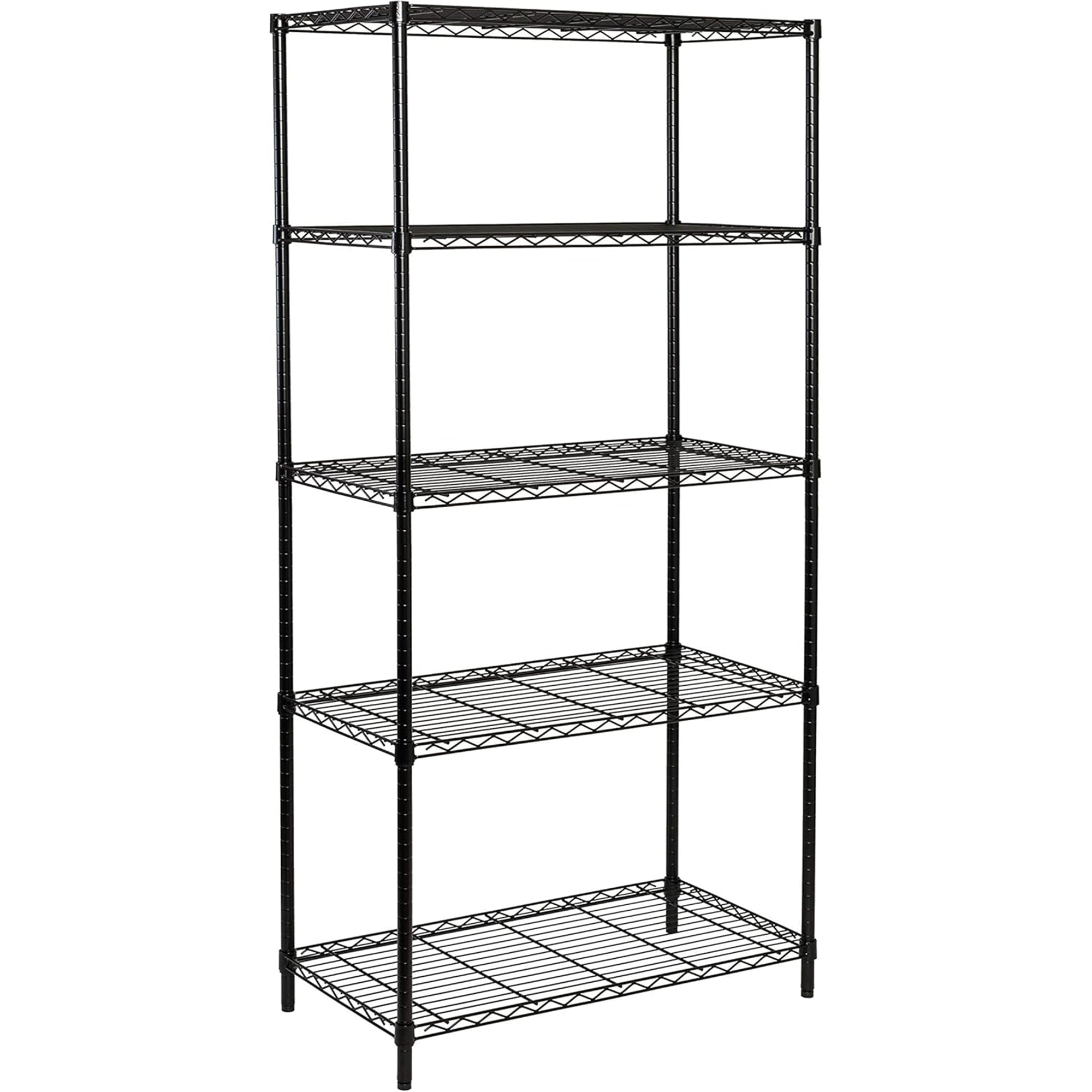 Honey-Can-Do 5-Tier Shelving Storage Rack Organizer, 350lb Shelf Capacity, Black (Open Box) - VMInnovations