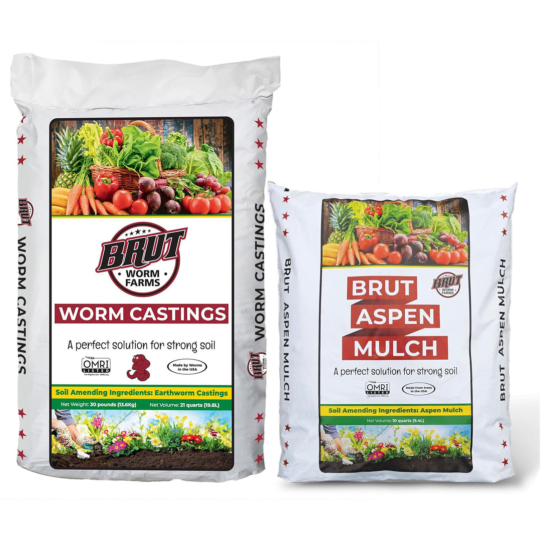 Brut Worm Farms Worm Castings Soil, Aspen Mulch, & Chicken Compost Garden Soil