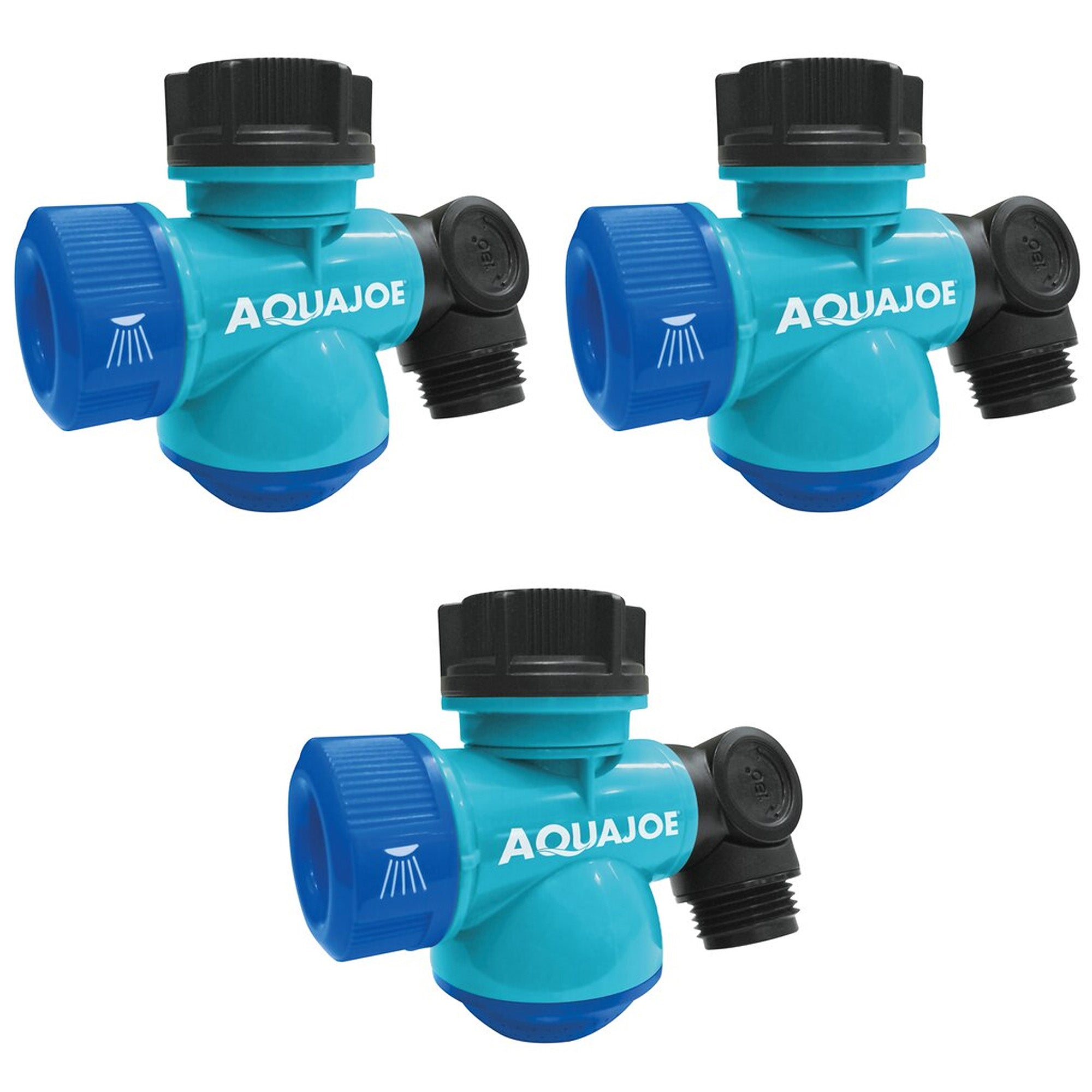 Aqua Joe 3 Pack Multi-Function Garden Hose Faucet Connector, 3/4" Spigot Adapter