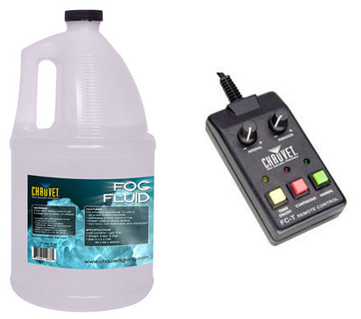 CHAUVET FC-T Wired Fog Machine Time Set Remote + FJU Fog/Smoke Juice Gallon