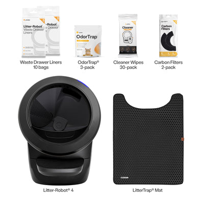 Litter-Robot 4 Supply & Accessory Bundle by Whisker, Black (Open Box) - VMInnovations