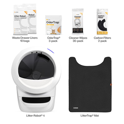 Litter-Robot 4 Supply & Accessory Bundle by Whisker, White