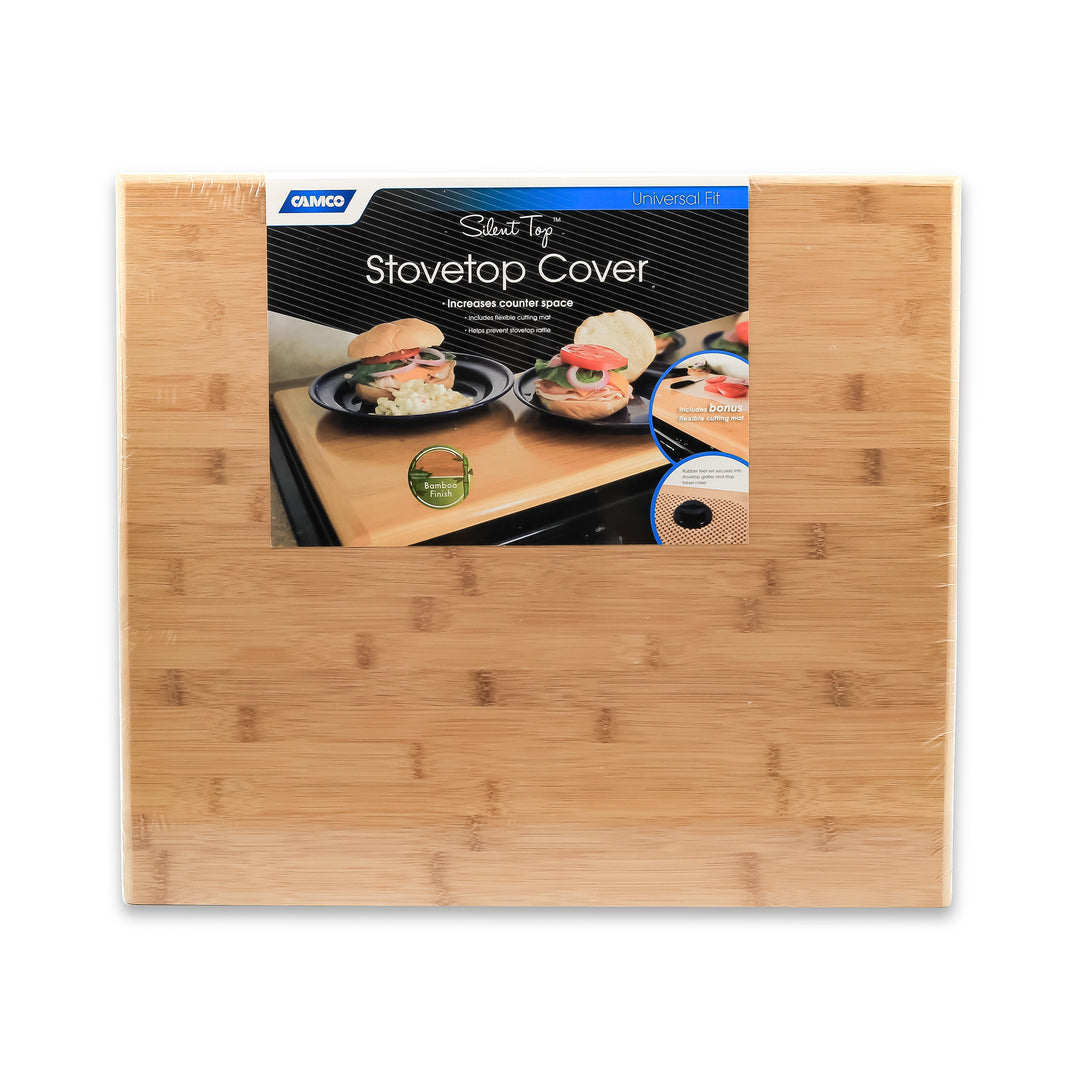 Camco Silent Top RV Stovetop Cover, Fits 3 or 4 Burner RV Stoves, 19.5”x17”x.75”