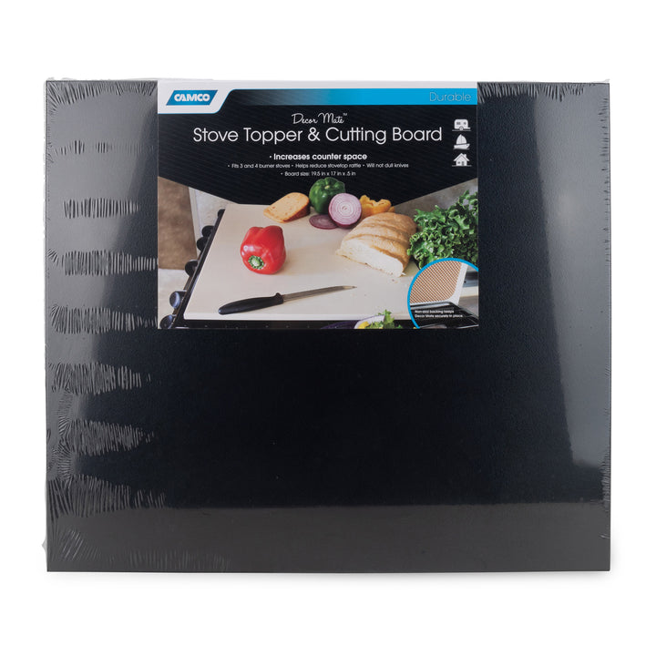 Camco Decor Mate RV Stove Topper & Workspace Board for Trailers & Campers, Black - VMInnovations