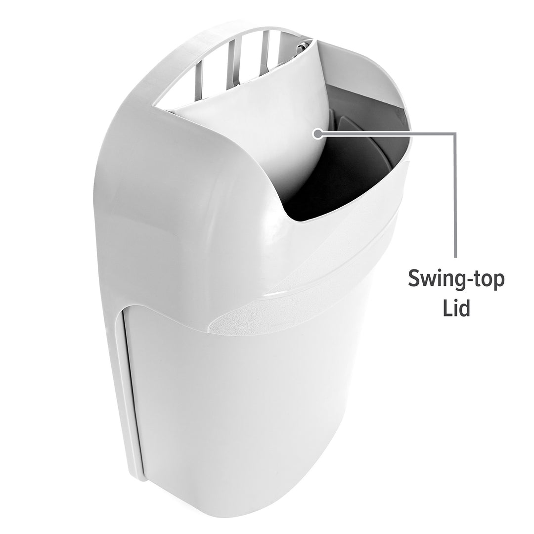 Camco Cabinet Mount Trash Can, Compact Waste Basket with Lid, 5 Quarts, Gray - VMInnovations