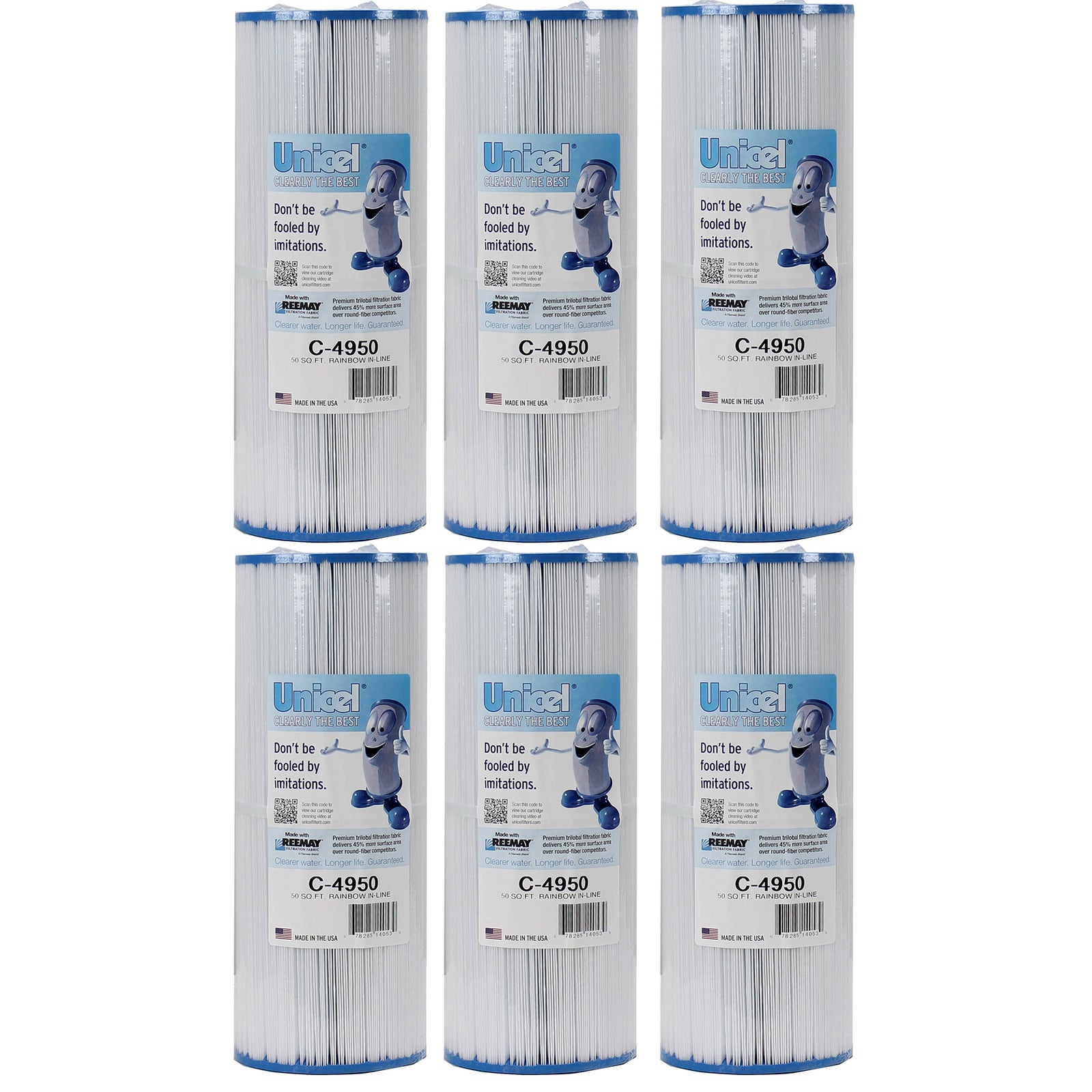 Unicel C-4950 Replacement 50 Sq Ft Pool Hot Tub Spa Filter Cartridge (6 Pack) - VMInnovations