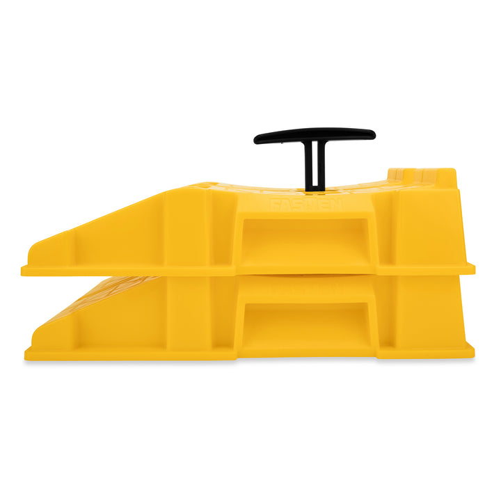 Camco FasTen Premium RV Leveling Trailer Ramps with T-Handle, 2.5" Lift, 2-Pack