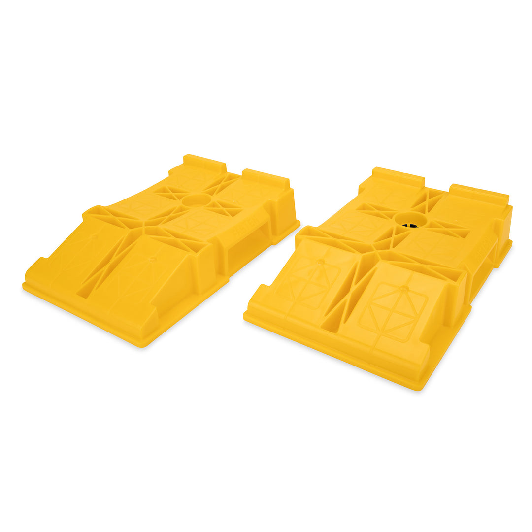 Camco FasTen Premium RV Leveling Trailer Ramps with T-Handle, 2.5" Lift, 2-Pack