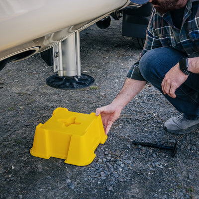 Camco FasTen Big Blocks RV Stabilizing Jack Supports with T-Handle, 2-Pack - VMInnovations