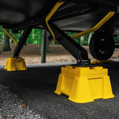 Camco FasTen Big Blocks RV Stabilizing Jack Supports with T-Handle, 2-Pack - VMInnovations