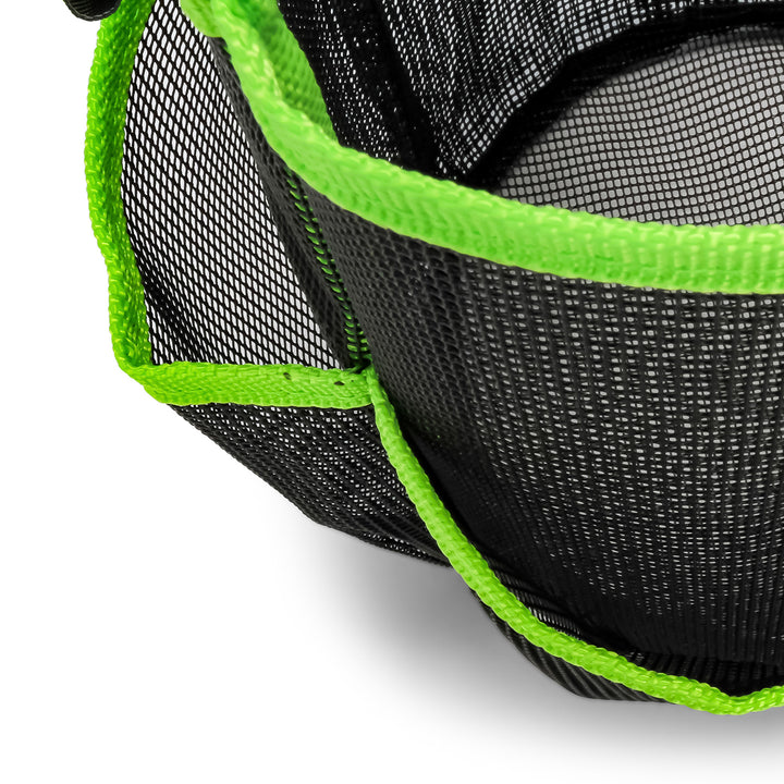 Camco Shower Caddy, Mesh Bag Bathroom Storage Accessory with Handle, Black/Green - VMInnovations