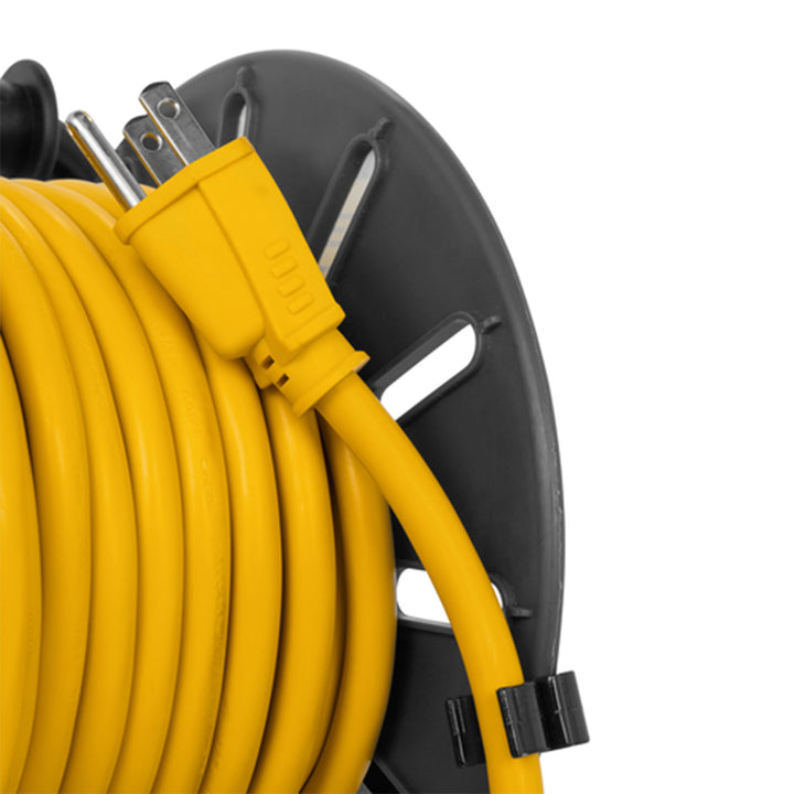 Camco 50 Foot Extension Cord Reel with 4 Electrical Outlets & 2 USB Ports, 125V - VMInnovations