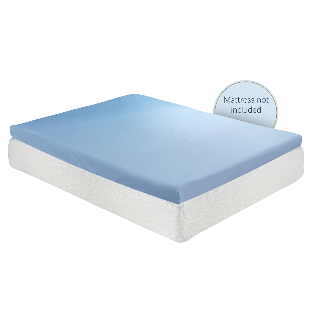 Roost Sleep Cool Cloud 3" Memory Foam Twin XL Mattress Topper with Cover, Blue