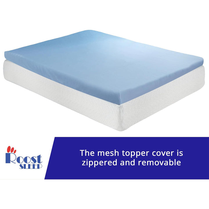Roost Sleep Cool Cloud 3" Gel-Infused Memory Foam Cooling Mattress Topper, Full