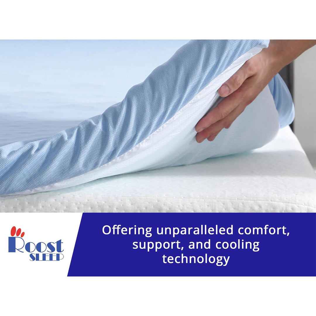 Roost Sleep Cool Cloud 3" Gel-Infused Memory Foam Cooling Mattress Topper, Queen