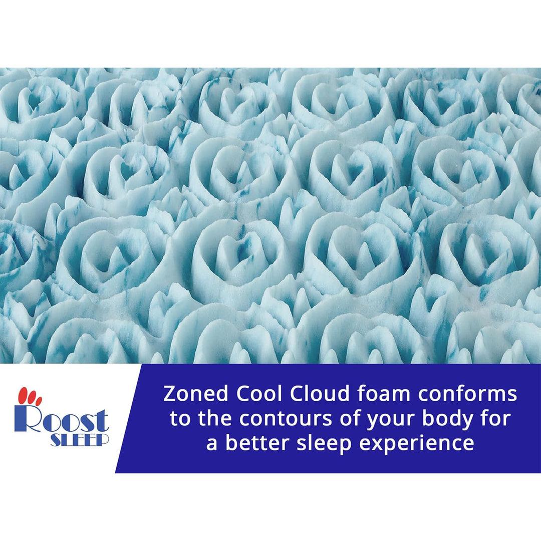 Roost Sleep Cool Cloud 3" Gel-Infused Memory Foam Cooling Mattress Topper, Queen