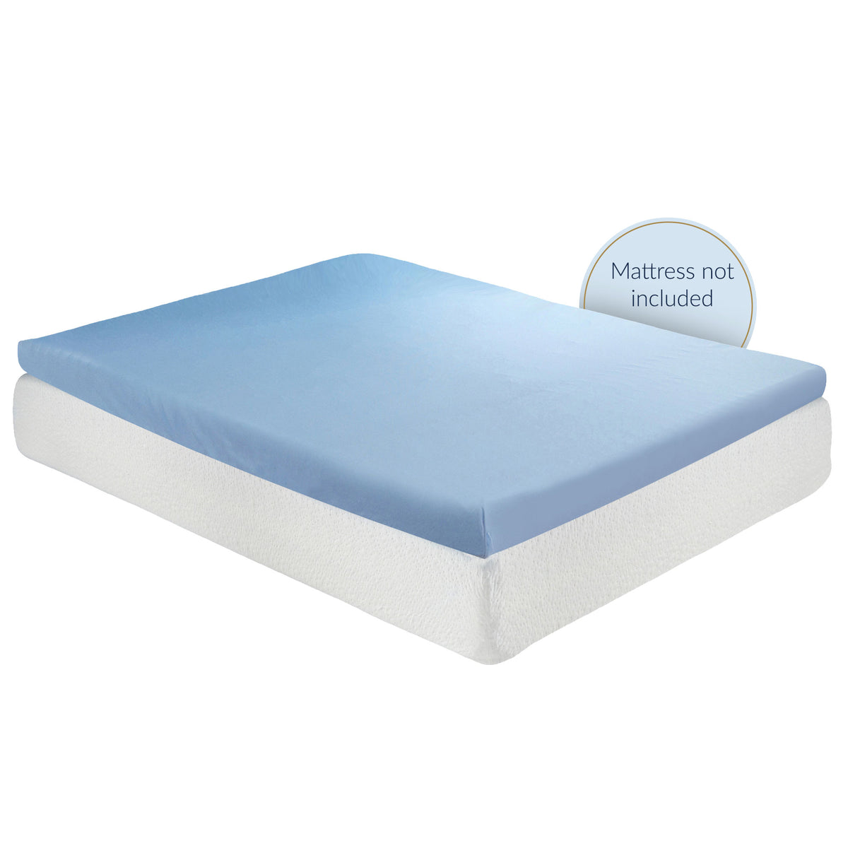 Roost Sleep Cool Cloud 3" Memory Foam Cali King Mattress Topper with Cover, Blue