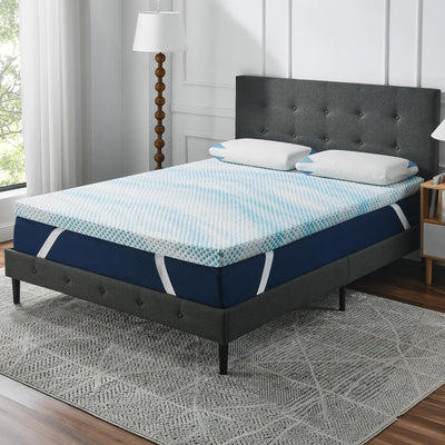 Roost Sleep Cool Cloud Supreme 3" Memory Foam Twin Mattress Topper, Blue