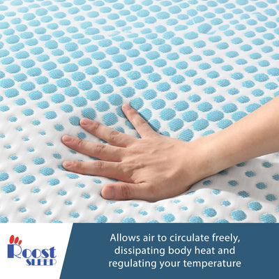 Roost Sleep Cool Cloud Supreme 3" Memory Foam Twin XL Mattress Topper, Blue