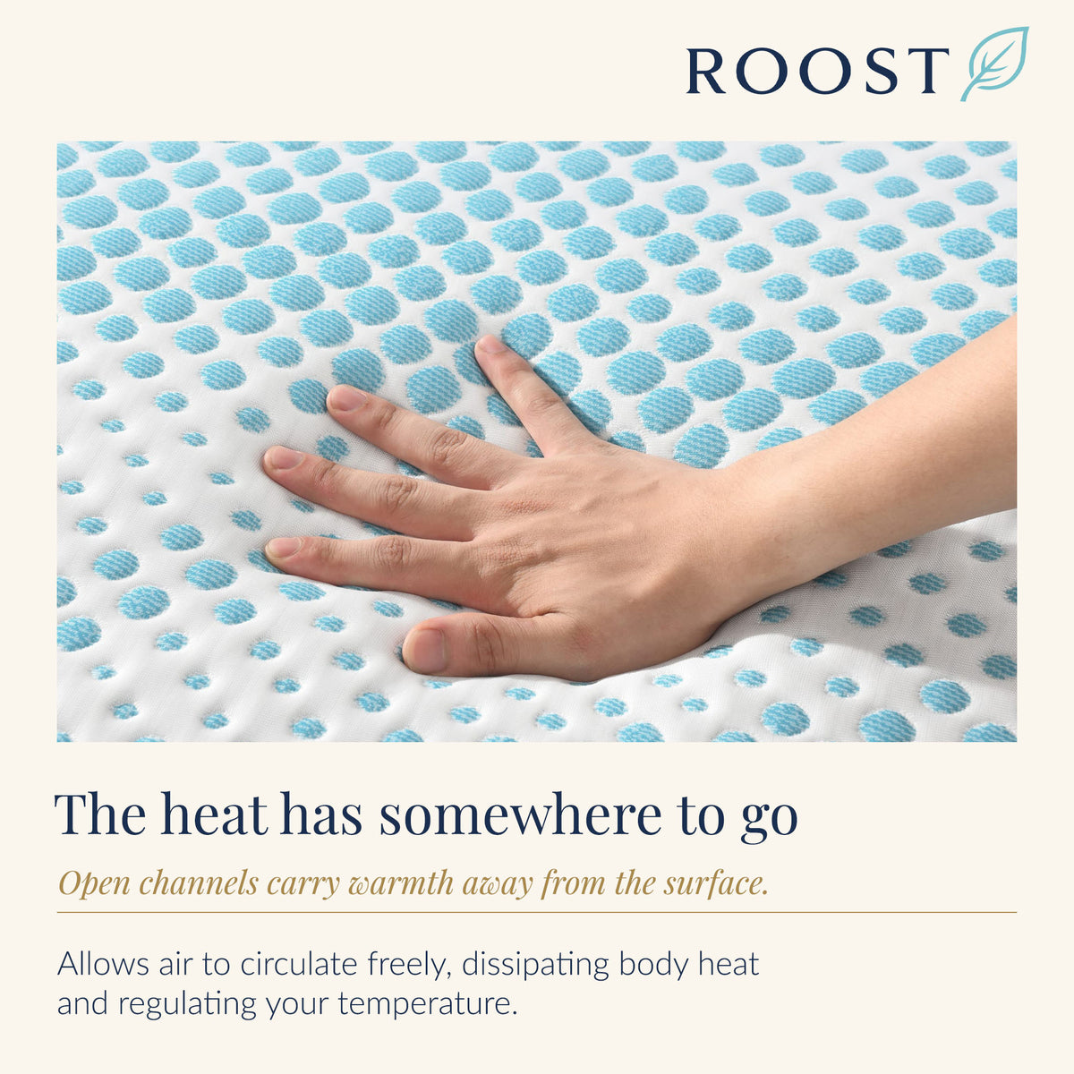 Roost Sleep Cool Cloud Supreme 3" Memory Foam Twin XL Mattress Topper, Blue
