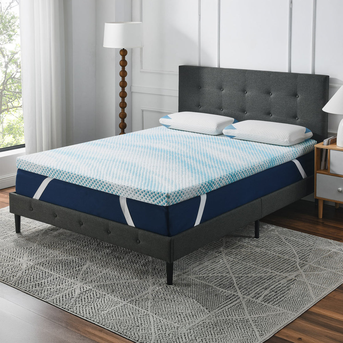 Roost Sleep Cool Cloud Supreme 3" Memory Foam Twin XL Mattress Topper, Blue