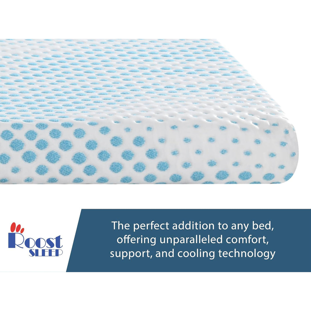 Roost Sleep Cool Cloud Supreme 3" Gel Memory Foam Cooling Mattress Topper, Queen