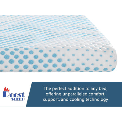 Roost Sleep Cool Cloud Supreme 3" Gel Memory Foam Cooling Mattress Topper, Queen (Used)