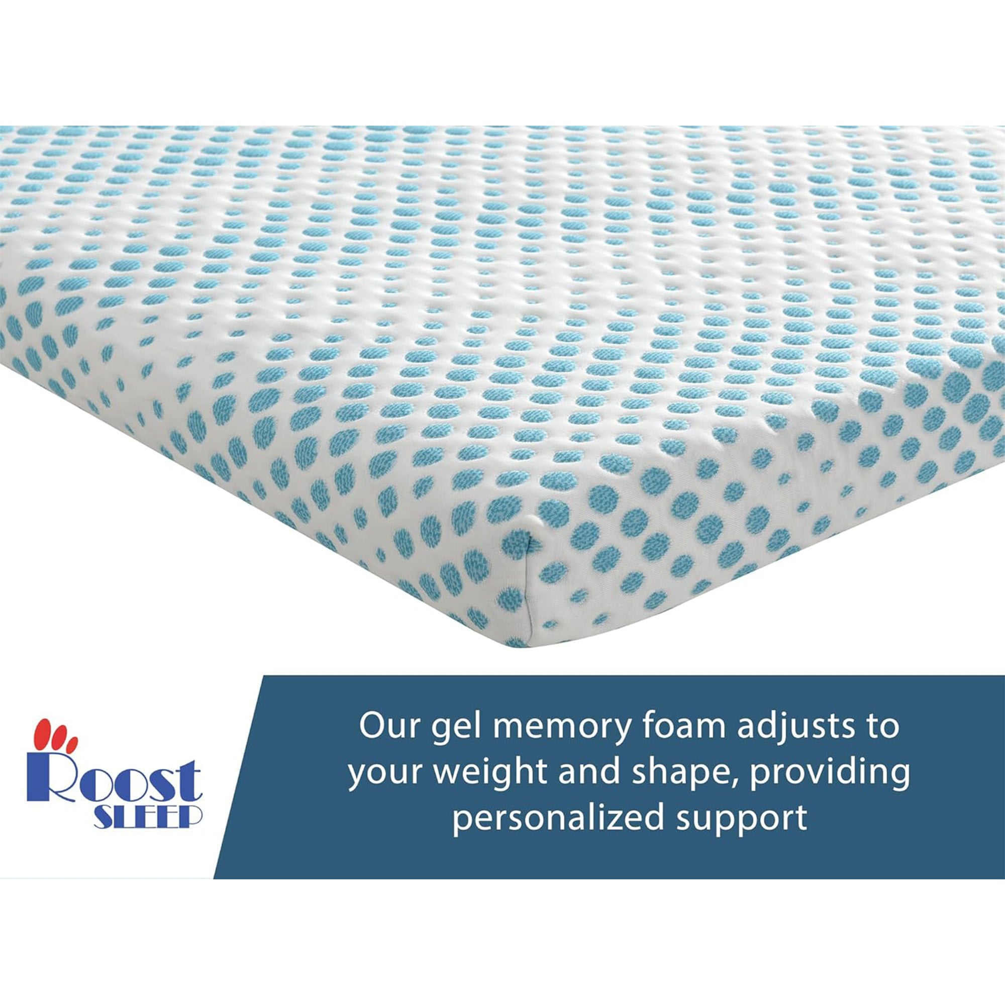 Roost Sleep Cool Cloud Supreme 3" Gel Memory Foam Cooling Mattress Topper, Queen (Used)