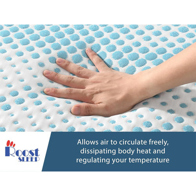 Roost Sleep Cool Cloud Supreme 3" Gel Memory Foam Cooling Mattress Topper, Queen (Used)
