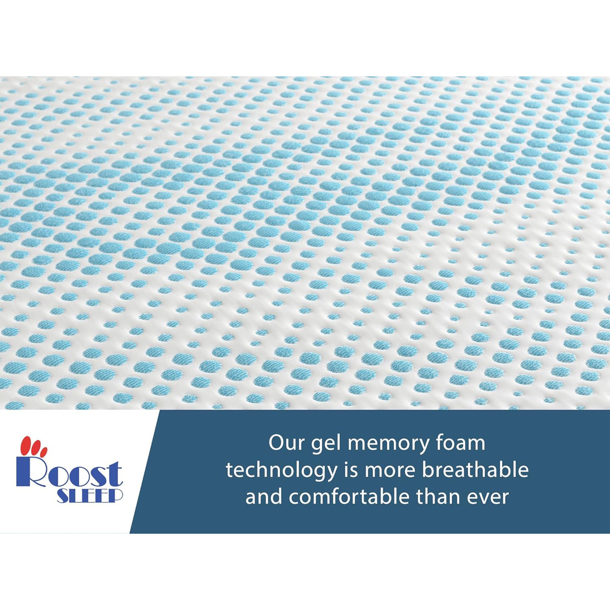 Roost Sleep Cool Cloud Supreme 3" Gel Memory Foam Cooling Mattress Topper, Queen (Used)
